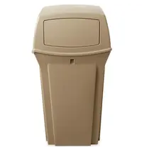 Rubbermaid Afvalbak | RANGER | Kunststof | Beige | 132.5L | Duwdeksel | 546x546x1041(h)mm