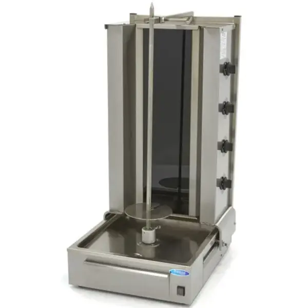 Dönergrill | Elektrisch | 4 Branders | 6kW (400V) | Max.70kg | Rotatiemotor Onder | 547x686x1087(h)mm