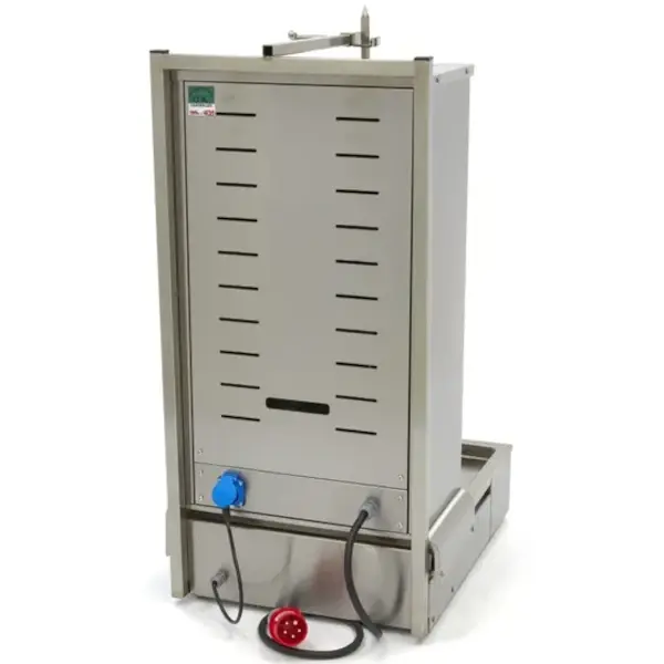 Dönergrill | Elektrisch | 4 Branders | 6kW (400V) | Max.70kg | Rotatiemotor Onder | 547x686x1087(h)mm