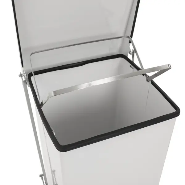 Pedaalemmer | Staal | Wit | 90L | Klapdeksel |  HACCP | 440x440x770(h)mm