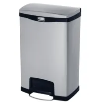 Rubbermaid Pedaalemmer | SLIM JIM | RVS | 50L | Klapdeksel | Anti Fingerprint | 460x348x728(h)mm 