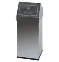 DutchDesign Afvalbak | CARRO | RVS | 55L | Duwdeksel | 300x300x770(h)mm 