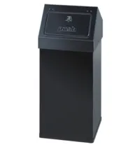 DutchDesign Afvalbak | CARRO | Aluminium | Zwart | 55L | Duwdeksel | 300x300x770(h)mm