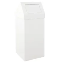 DutchDesign Afvalbak | CARRO | Aluminium | Wit | 55L | Duwdeksel | 300x300x770(h)mm