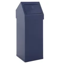 DutchDesign Afvalbak | CARRO | Aluminium | Blauw | 55L | Duwdeksel | 300x300x770(h)mm