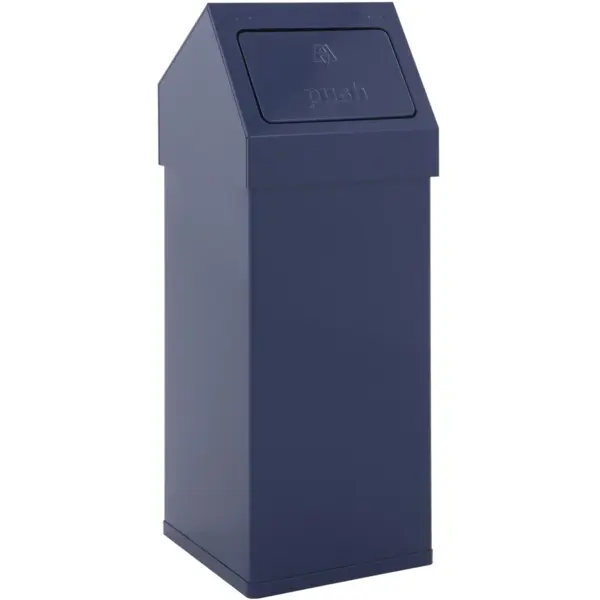 Afvalbak | CARRO | Aluminium | Blauw | 55L | Duwdeksel | 300x300x770(h)mm