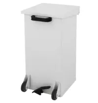 DutchDesign Pedaalemmer | CARRO | Aluminium | Wit | 55L | Klapdeksel | HACCP | Wielen | 300x300x600(h)mm 