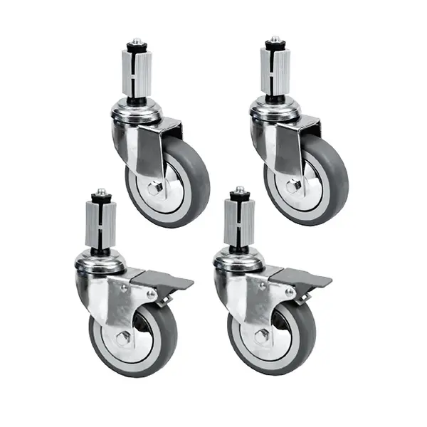 Wielenset | STANDARD LINE EVO | Werktafels (≤2000mm) | 4 Wielen (2 Geremd)