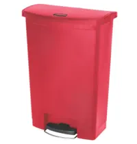 Rubbermaid Pedaalemmer | SLIM JIM | Kunststof | Rood | 90L | Klapdeksel | 570x353x826(h)mm 