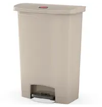 Rubbermaid Pedaalemmer | SLIM JIM | Kunststof | Beige | 90L | Klapdeksel | 570x353x826(h)mm 