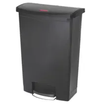 Rubbermaid Pedaalemmer | SLIM JIM | Kunststof | Zwart | 90L | Klapdeksel | 570x353x826(h)mm 