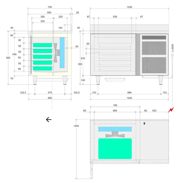 Blastchiller | 6 Niveaus (1/1 GN) | Max. 20kg (Koelen) / 12kg (Vriezen) | 0.95kW (230V) | Touchscreen | 1250x700x880/900(h)mm