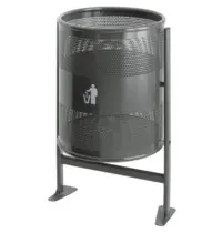 Luxus Afvalbak | Metaal | Donkergrijs | 80L | Open | Ø460x840(h)mm 