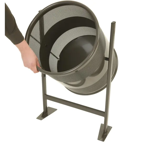 Afvalbak | Metaal | Donkergrijs | 80L | Open | Ø460x840(h)mm