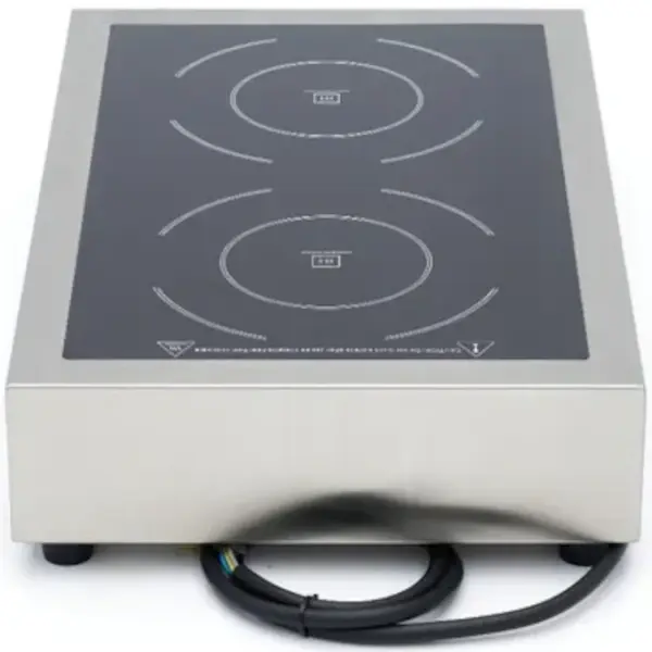 Inductiekookplaat | 2 Kookpunten (Ø240mm) | 7kW (400V) | 410x700x145(h)mm