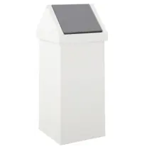 DutchDesign Afvalbak | CARRO | Aluminium | Wit | 55L | Tuimeldeksel | 300x300x770(h)mm 