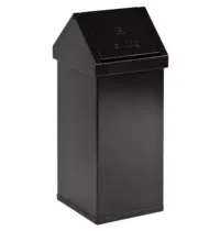 DutchDesign Afvalbak | CARRO | Aluminium | Zwart | 55L | Tuimeldeksel | 300x300x770(h)mm