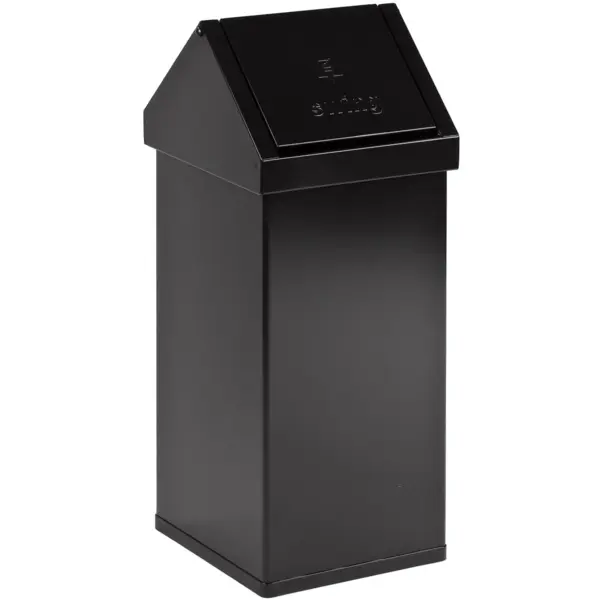 Afvalbak | CARRO | Aluminium | Zwart | 55L | Tuimeldeksel | 300x300x770(h)mm