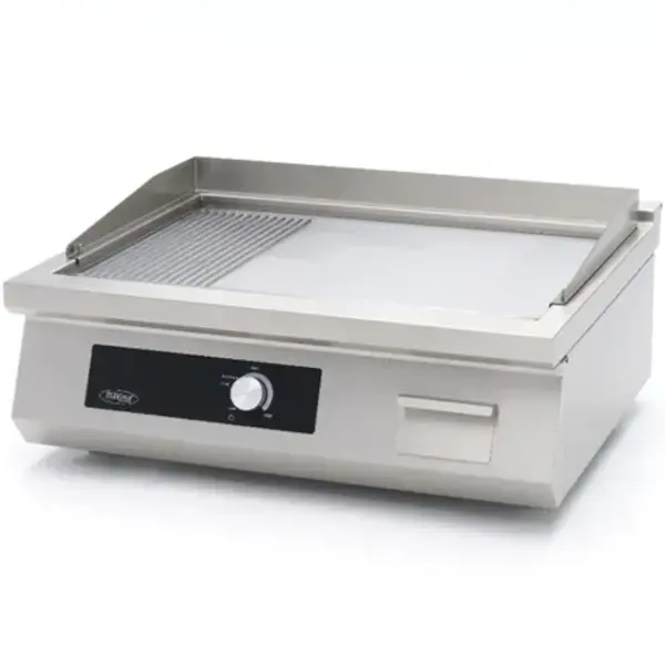 Inductie Bak-/Grillplaat | Glad/Gegroefd Oppervlak 720x460 (Staal) | 80°C/300°C | 5kW (400V) | 800x700x380(h)mm