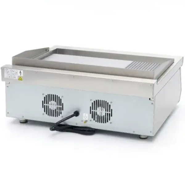 Inductie Bak-/Grillplaat | Glad/Gegroefd Oppervlak 720x460 (Staal) | 80°C/300°C | 5kW (400V) | 800x700x380(h)mm