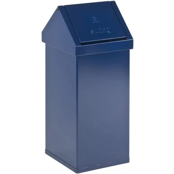 Afvalbak | CARRO | Aluminium | Blauw | 55L | Tuimeldeksel | 300x300x770(h)mm