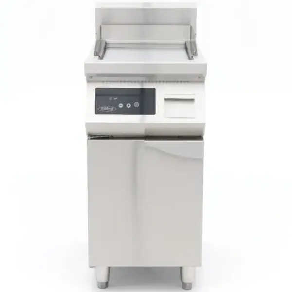 Inductie Bak-/Grillplaat | Glad Oppervlak 320x460 (Staal) | 80°C/300°C | 5kW (400V) | Gesloten Onderkast | 400x700x990(h)mm