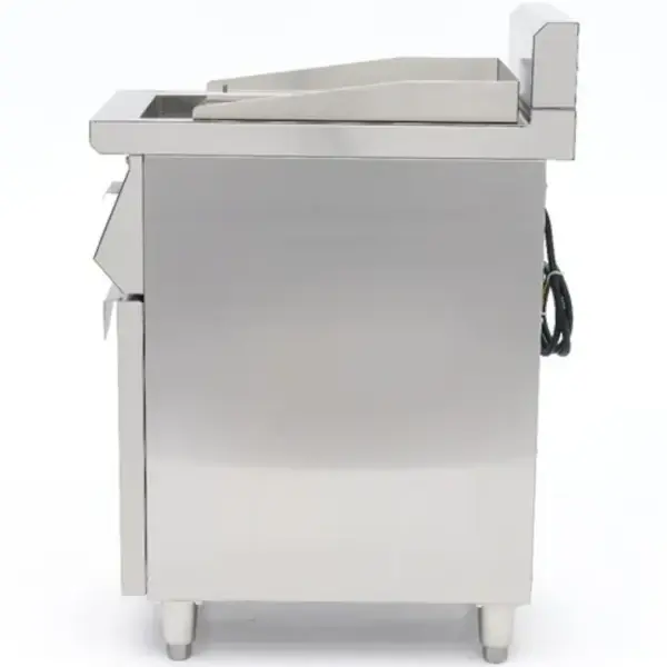 Inductie Bak-/Grillplaat | Glad Oppervlak 320x460 (Staal) | 80°C/300°C | 5kW (400V) | Gesloten Onderkast | 400x700x990(h)mm