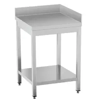 Diamond Hoekwerktafel | STANDARD LINE EVO | RVS | Bodemschap | Achteropstand | Zelfmontage | 700x700x865/965(h)mm