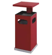 V-Part Afvalbak + Asbak | Staal | Rood | 70L | Open | 395x395x910(h)mm 