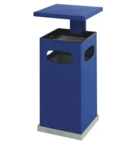 V-Part Afvalbak + Asbak | Staal | Blauw | 70L | Open | 395x395x910(h)mm 