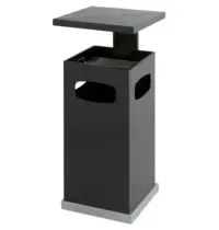 V-Part Afvalbak + Asbak | Staal | Antraciet | 70L | Open | 395x395x910(h)mm 