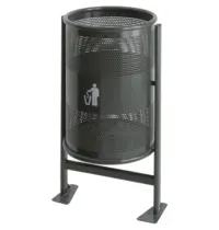 Luxus Afvalbak | Metaal | Donkergrijs | 60L | Open | Ø360x840(h)mm