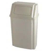 Rubbermaid Wandafvalbak | SLIM JIM | Kunststof | Beige | 56.8L | Duwdeksel | 505x302x854(h)mm