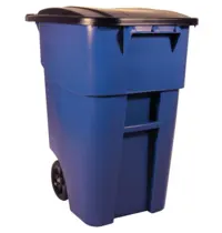 Rubbermaid Rolcontainer | BRUTE | Kunststof | Blauw | 189.3L | Klapdeksel | Wielen | 600x600x984(h)mm 