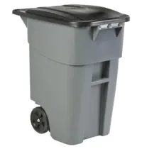 Rubbermaid Rolcontainer | BRUTE | Kunststof | Grijs/Zwart | 189.3L | Klapdeksel | Wielen | 594x734x927(h)mm