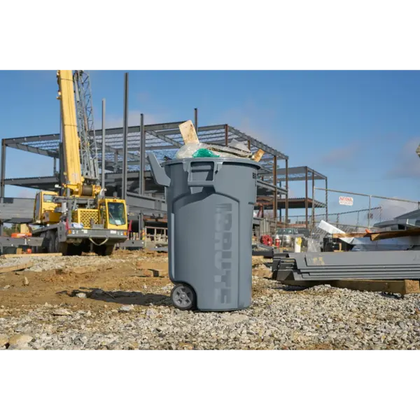 Rolcontainer | BRUTE | Kunststof | Grijs | 166.5L | Open | Wielen | 700x721x908(h)mm