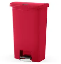 Rubbermaid Pedaalemmer | SLIM JIM | Kunststof | Rood | 68L | Klapdeksel | 500x311x803(h)mm 