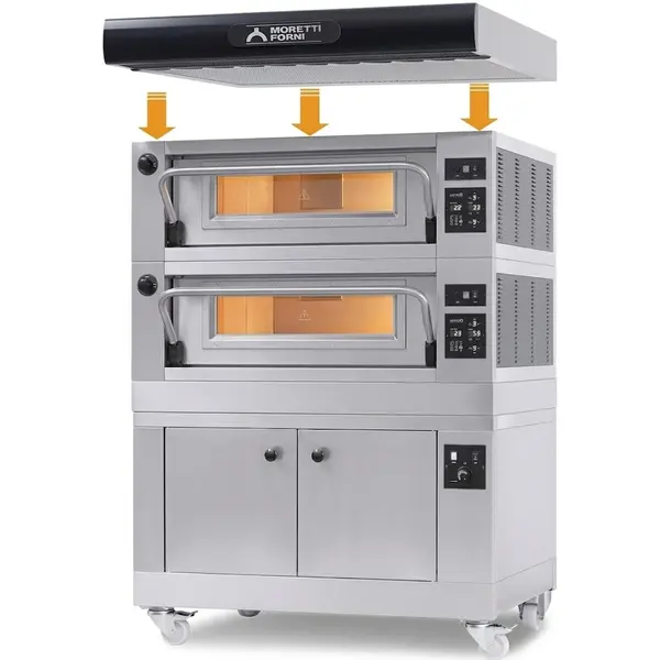 Afdekkap | Moretti Forni serieP P120E B Pizzaoven | 1610x1480x150(h)mm