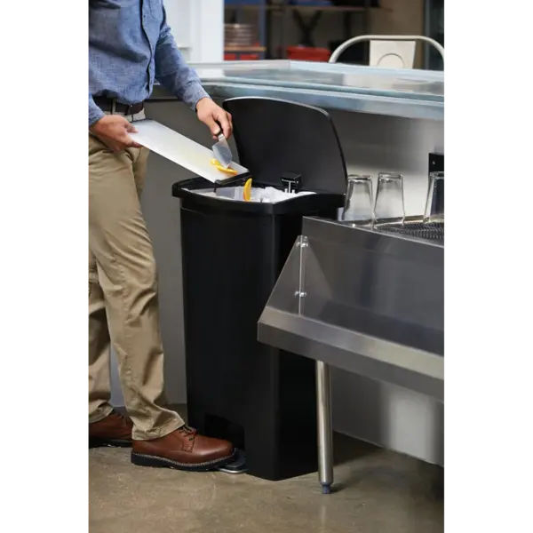 Pedaalemmer | SLIM JIM | Kunststof | Zwart | 68L | Klapdeksel | 500x311x803(h)mm