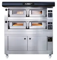 Moretti Forni Pizzaoven | serieP P120E C | Elektrisch | 16x Ø30cm | 25°C/450°C | 15.5kW (400V) | Stapelbaar | 1610x1680x400(h)mm