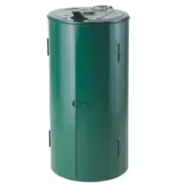Luxus Afvalzakhouder | Metaal | Groen | 120L | Klapdeksel | Ø485x1000(h)mm
