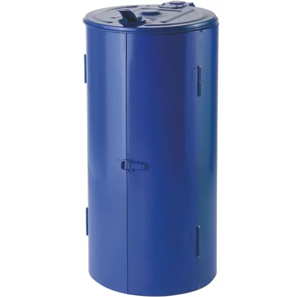 Afvalzakhouder | Metaal | Blauw | 120L | Klapdeksel | Ø485x1000(h)mm