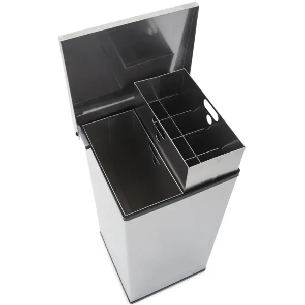 Afvalbak | CARRO | RVS | 110L | Klapdeksel | Afvalscheiding | 360x360x760(h)mm