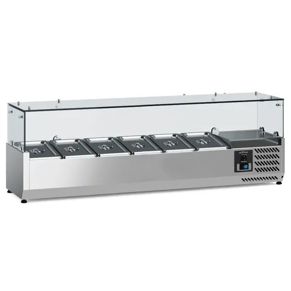 Opzetkoelvitrine | 6x 1/4 GN | +2°C/+8°C | 1400x335x435(h)mm