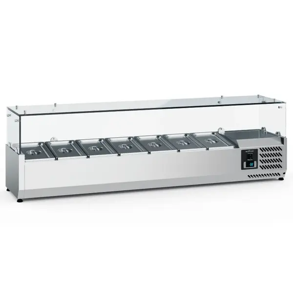 Opzetkoelvitrine | 7x 1/4 GN | +2°C/+8°C | 1600x335x435(h)mm
