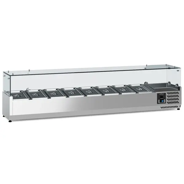 Opzetkoelvitrine | 8x 1/4 GN | +2°C/+8°C | 1800x335x435(h)mm