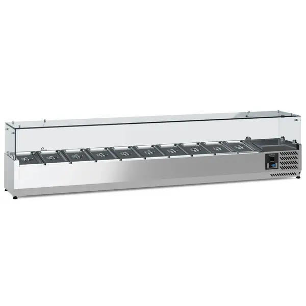 Opzetkoelvitrine | 10x 1/4 GN | +2°C/+8°C | 2000x335x435(h)mm