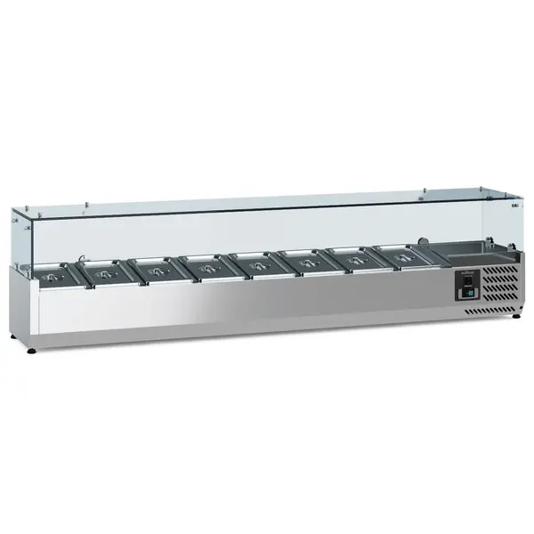 Opzetkoelvitrine | 8x 1/3 GN | +2°C/+8°C | 1800x395x435(h)mm