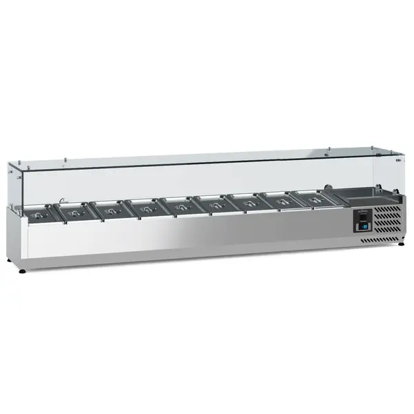 Opzetkoelvitrine | 9x 1/3 GN | +2°C/+8°C | 2000x395x435(h)mm