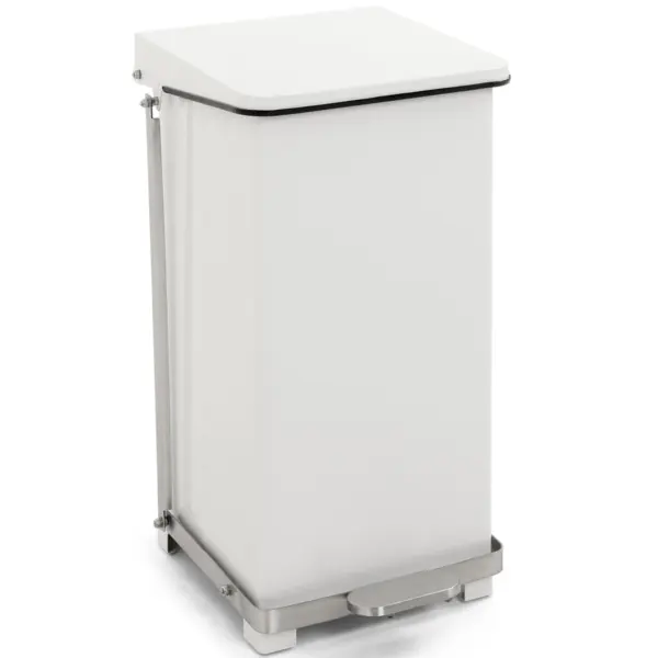 Pedaalemmer | Staal | Wit | 45L | Klapdeksel |  HACCP | 370x370x590(h)mm